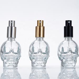 Recyclable 30ml Cosmetics <strong>Glass</strong> Spray <strong>Bottle</strong> Screw Cap Refillable Unique Shaped Frost Surface Empty Perfume <strong>Skull</strong> <strong>Bottle</strong> - Product Image 3