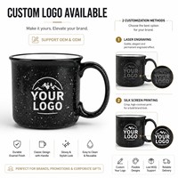 Mug de camping vintage personnalisé classique de 420 ml (15 oz) en grès moucheté, mug à café en céramique gravé personnalisé, cadeau pour le feu de camp