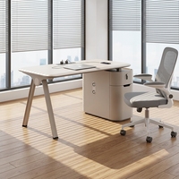 Bureau de direction laqué moderne et simple, combinaison de bureaux multi-personnes avec coins de table ronds