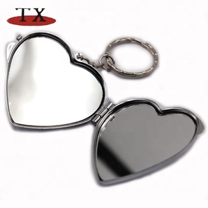 Miroir <span class=keywords><strong>de</strong></span> <span class=keywords><strong>poche</strong></span> en forme <span class=keywords><strong>de</strong></span> cœur, porte-clés, fabrication en usine - Product Image 1