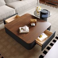 Table basse en bois massif de style vintage moderne de luxe 2026 pour appartements, salons, petite table noire