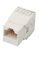 Jack Modular RJ45 Cat6 UTP 180 Derajat dengan Penahan Kabel T568A/B Bersertifikasi CE RoHS untuk Panel Patch Keystone Jack Dinding