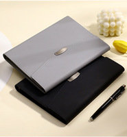 Carnet de notes professionnel en cuir PU avec reliure spirale A5, 100 feuilles, logo personnalisable, coffret cadeau