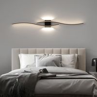 Applique murale LED moderne de luxe en fer avec abat-jour noir, lumière blanc chaud 3000K pour chambre et salon