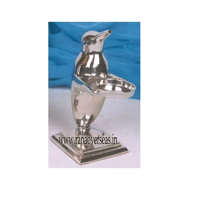 Латунная фигурка пингвина на квадратной основании, Серебряная отделка, для украшения гостиной, стола