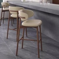 Tabouret de bar pivotant commercial moderne avec structure en métal et dossier en bois massif pour restaurant, café, usine