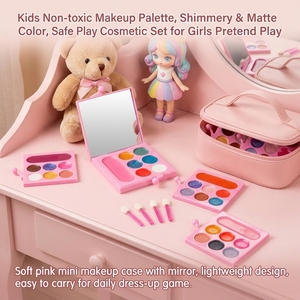 Kit Trucco per Bambini Personalizzato OEM ODM, Non Tossico e Lavabile, Set Cosmetico con Ombretto, Blush e Lucidalabbra per Giochi di Ruolo, Etichetta Privata - Product Image 3