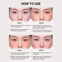 YOUNG VISION Palette de fard à joues 7 couleurs effet brume douce, poudre fine, aspect naturel et sculptant, maquillage style occidental