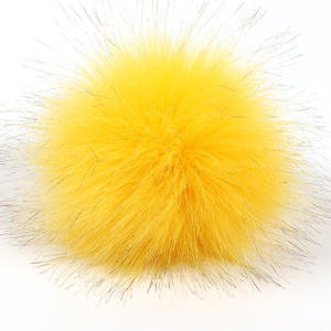 Pompon de 10 cm pour bonnet avec boucles élastiques, cordon, bouton, épingle, jouets pour animaux de compagnie, pompon en fourrure de renard coloré et moelleux, fausse fourrure - Product Image 4
