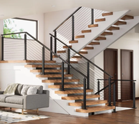 Système de balustrade moderne en câble métallique pour extérieur, idéal pour jardin, escalier, balcon
