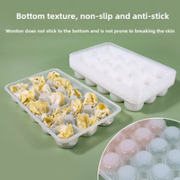 Boîte en plastique jetable à 15 compartiments en PP pour le stockage de wontons, de raviolis et de pâtisseries surgelés, plateau de présentation alimentaire à 15 grilles