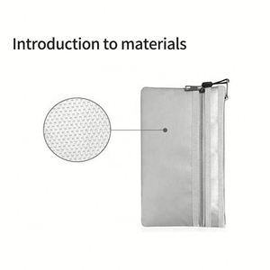 Double Zipper Fireproof <b>Document</b> <b>Bag</b> Money Passport and Credit Card Holder Filing Products - Product Image 2