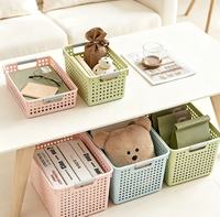 Panier de rangement en plastique ajouré multicolore, empilable et ventilé, pour placard, cuisine, salle de bain et articles ménagers divers