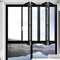 Fenêtre pliante en accordéon, coupe-vent et économe en énergie, en alliage d'aluminium, pour balcon, patio et résidence