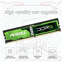 Module de mémoire RAM DDR5 32 Go 4800 MHz pour ordinateur de bureau UDIMM, design vert et noir, pour jeux PC