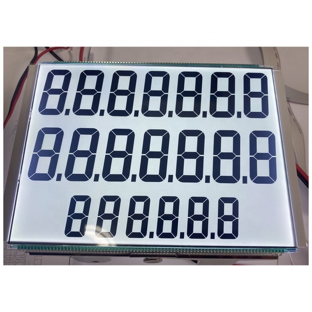 12 20 22 Digits Segments LCD Screen 777 776 886 Panel Transflective Custom 7 Segment Fuel Dispenser Machine LCD Module Display
