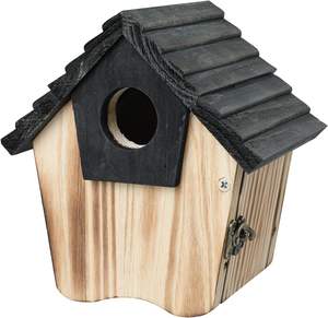 Casa Bluebird de madera, casas de pájaros colgantes para exteriores con guardia de depredador, casa de caja de pájaros salvajes al aire libre - Product Image 1