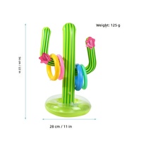 Sommer-Schwimmring-Wurfspiel aus PVC-Material mit Kaktus-Design für Schwimmbad, Wasserparty, Familienspiel im Freien und am Strand