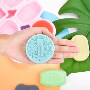 New Reusable <b>Silicone</b> Mold Round Oval Square DIY Making 3D Soap Form Handmade 6 Patterns - Product Image 2