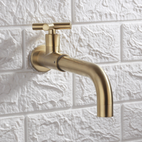 Robinet de lavabo mural moderne en laiton à poignée croisée, à eau froide uniquement, pour salle de bain