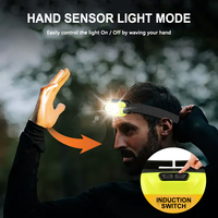 Brightenlux potente tipo C lámpara de cabeza antorcha Led COB Sensor de inducción faro 18650 recargable impermeable para senderismo Camping