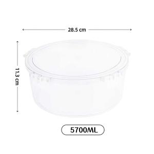 5700ML Şeffaf Yuvarlak Buzdolabında Kullanılabilir Hava Geçirmez Mutfakta Kullanımlı Taşınabilir Sızdırmaz Plastik Gıda Saklama Kabı - Product Image 5