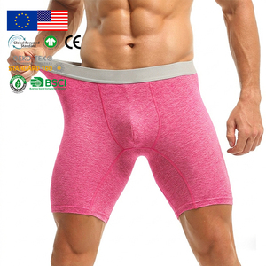 <span class=keywords><strong>Sous</strong></span>-vêtements pour hommes Custom Shade, rose bonbon, en coton, taille élastique, doux, taille mi-haute, frais, pour l'été et le quotidien, slips et boxers - Product Image 1