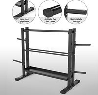 PROIRON Support de rangement multifonctionnel à 3 niveaux en acier pour haltères, kettlebells et plaques de poids, pour usage domestique et professionnel en salle de sport
