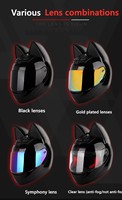 Casco de Motocicleta con Orejas de Gato para Hombre y Mujer, Casco de Cara Completa con Certificación Estándar DOT