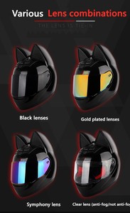 <span class=keywords><strong>Casco</strong></span> moto orecchio di gatto <span class=keywords><strong>uomo</strong></span> e donna Cool Cat locomotiva moto Full Face <span class=keywords><strong>casco</strong></span> DOT Standard di certificazione - Product Image 6