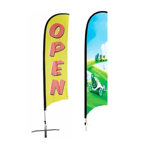 Trade Show Activity Marketing Flying Outdoor Feather Flag With Customized Printing