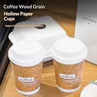 Gobelet en papier biodégradable anti-fuite de 400 ml avec couvercle pour café, lait, thé, boissons chaudes à emporter, usage commercial, imprimé
