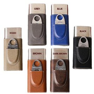 Étui de voyage personnalisé pour cigares avec porte-cigares en cuir OGO imprimé au laser, accessoire de fumeur de style américain, boîte à cigares en cuir - Product Image 5