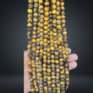 High Quality <b>Crystal</b> Natural Tiger Eye Round <b>Beads</b> Strands For Jewelry Making Fashion Trends unisex <b>Bracelet</b> Making - Product Image 5