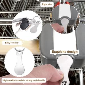 Mini Stainless Steel Key Ring Shopping Trolley Tokens Keychain for Grocery Shopping Cart - Product Image 4