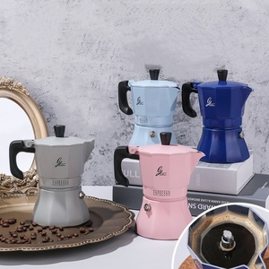 Kingze Premium Trendy Moka <span class=keywords><strong>Cafetière</strong></span> Aluminium Cuisinière Espresso <span class=keywords><strong>Percolateur</strong></span> <span class=keywords><strong>Cafetière</strong></span> Portable 3/6 Tasses Italienne Moka Pot - Product Image 2