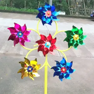 สีสัน DIY เลื่อมกังหันลม Spinner บ้านสวนลานตกแต่ง Pinwheel สวนของเล่นสําหรับเด็ก