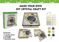 Kit de bricolage pour boîte de rangement en bois avec mosaïque de cristaux, créez votre propre jouet artistique en pierres précieuses pour enfants