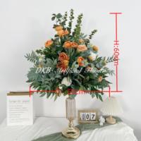Arrangements floraux artificiels pour table de mariage, roses blanches et bleues, boule de fleurs, centres de table pour décoration d'hôtel