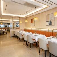 Ensemble de meubles de luxe de style moderne personnalisé pour hôtel, restaurant commercial, canapé en métal, table à manger et chaises