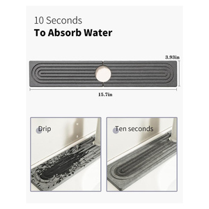 Alfombrilla absorbente para grifo para encimera de cocina de baño, superventas, secado rápido, evita la acumulación de humedad, alfombrilla de baño de piedra de diatomita - Product Image 2