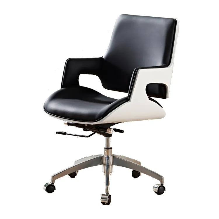 Silla sedentaria de personal de altura ajustable de oficina negra de lujo de moda moderna giratoria de ocio de 360 grados