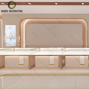 Eco-Friendly Jewelry Display Showcase Wood Metal Frame LED Glass <b>Cabinet</b> Custom Store Fixture Interior Layout Design - Product Image 5