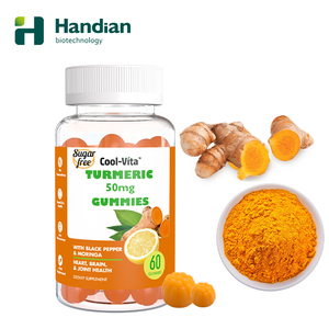 Gomitas de cúrcuma sin azúcar con pimienta negra Suplemento de cúrcuma y jengibre para el apoyo inmunológico, la piel saludable y la salud de las articulaciones - Product Image 1