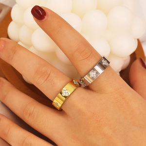Anello <span class=keywords><strong>di</strong></span> gioielli alla moda da donna placcati in <span class=keywords><strong>oro</strong></span> 18K - Product Image 6