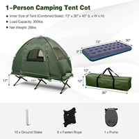 Tente de couchage automatique pour glamping, lit de tourisme imperméable à l'eau, toile compacte, pour camping, pour 1 à 2 personnes