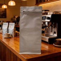 Sacs à café en papier kraft à fond plat octogonal avec pochette autoportante pour grains de café de qualité alimentaire