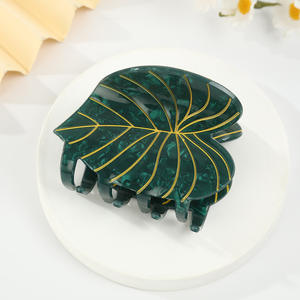 DOWELL European American Turtle Leaf acetato Claw <span class=keywords><strong>Clip</strong></span> per le donne-grande squalo artiglio decorazione dei capelli festa uso quotidiano Back School - Product Image 3