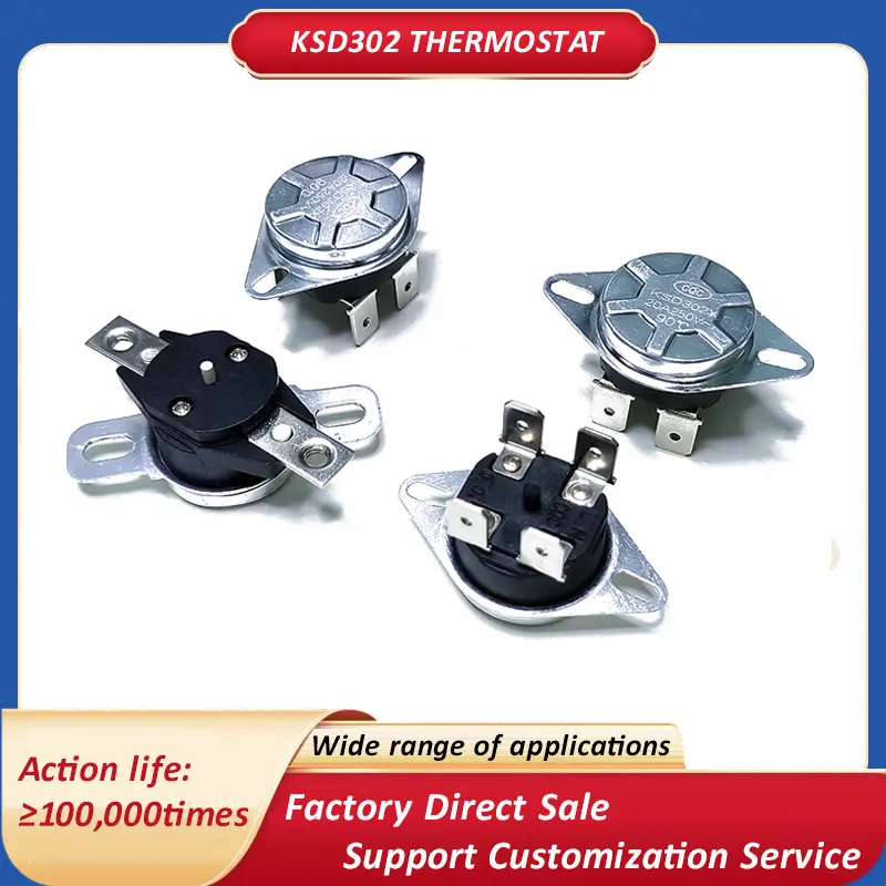 KSD302 serisi 25A 30A 250V AC aşırı yük termal kesme anahtarı bi-metal termostat