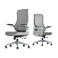 Chaise de bureau ergonomique moderne avec appui-tête réglable, siège pivotant confortable en maille pour personnel, dirigeants, visiteurs, chaise en plastique